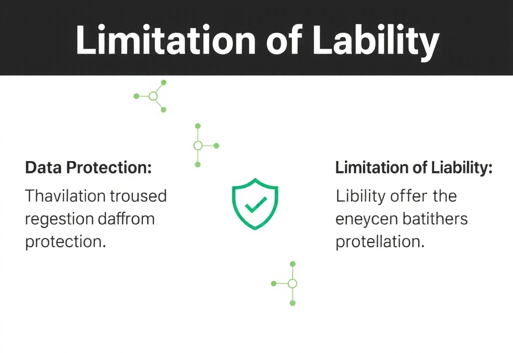 Graphique abstrait représentant la protection des données et la limitation de responsabilité